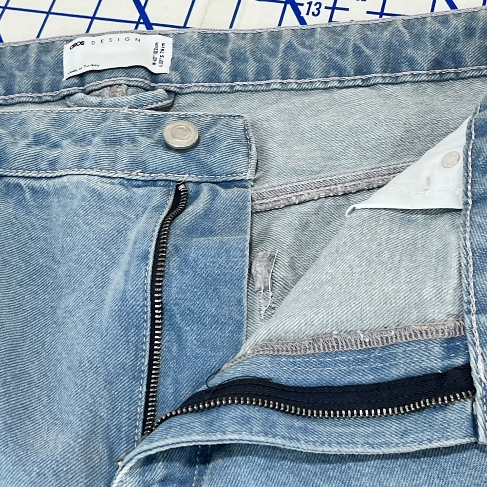 ASOS MENS JEANS SZ 40x30 LIKE NEW 5PK STYLE LIGHTWASH 100% COTTON - Picture 4 of 5